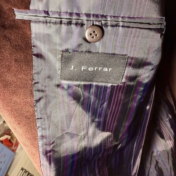 J Ferrar SZ L Mens Cotton Velvet Blazer Sport Coat Jacket Holiday Party Evening - Picture 11 of 13